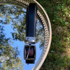 Nautica Belt Black/Brown Reversible Engraved Buckle Reversible.